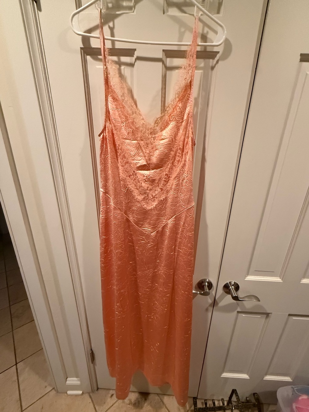 NWT Free People Maybe Forever Maxi Dress in Peach Bellini Size 6